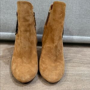 Aerin Camel Suede Ankle Booties